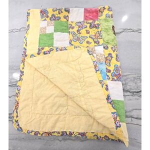 Vintage Handmade Quilt Blanket Throw Donald Duck Tiger Butterfly Patchwork 33x44